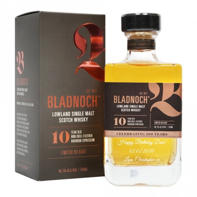 Bladnoch 10 Year Old  - Bourbon Cask - With Engraving