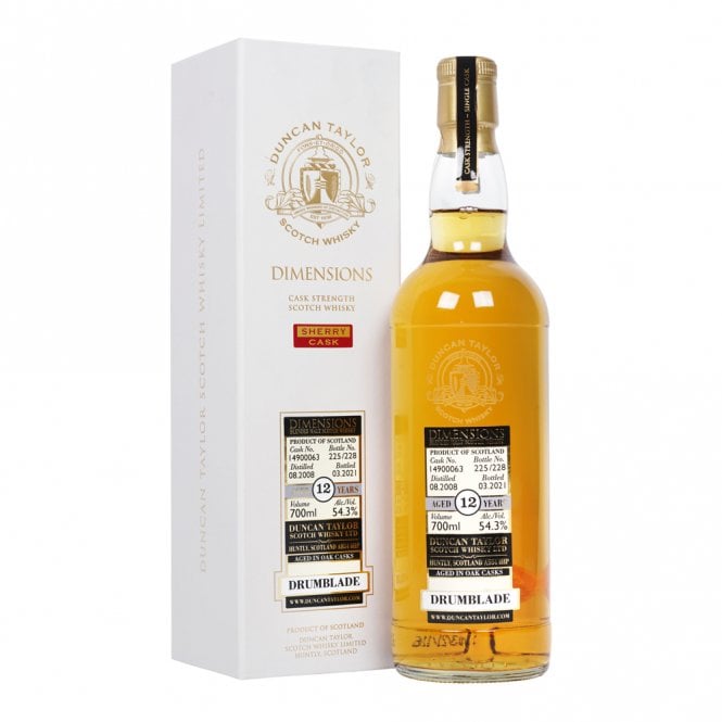 Drumblade 2008 - 12 Year Old - Cask #14900063 - Dimensions