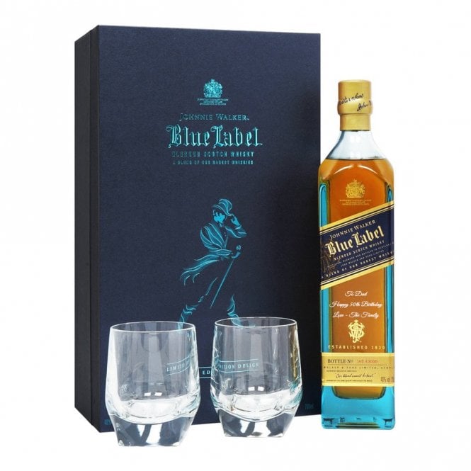 Johnnie Walker Blue Label - 2 Glasses Gift Pack - With Engraving