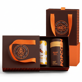 Kernel & Co Popcorn Gift Box & Bartenura Peach Can