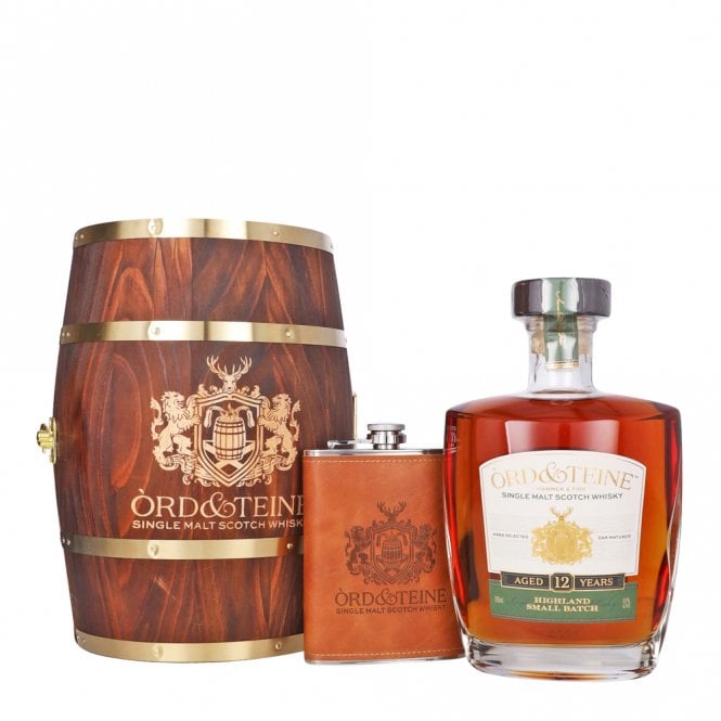 Ord & Teine 12 Year Old - Barrel & Hip Flask Gift Pack
