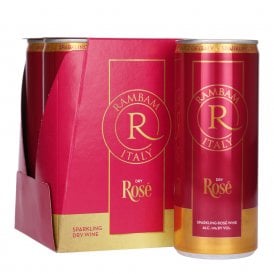 Rambam Sparkling Rose Wine Can - Pack of 4